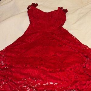 Elegant Red Lace Dress
